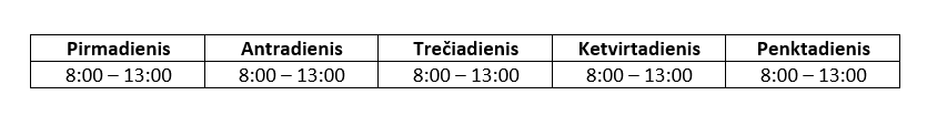 Gudeliu ambulatorijos darbo laikas