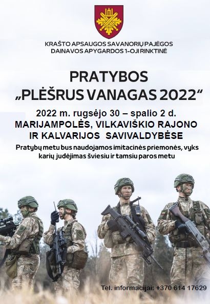 Rugsėjo 30 d. – spalio 2 d. vyksta pratybos „Plėšrus vanagas“