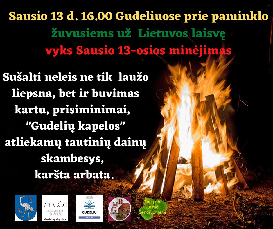 Laisvės gynėjų dienos minėjimas Gudeliuose Sausio 13 d.