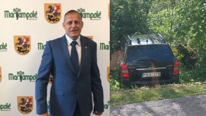 Žydrūnas Krulikas ir automobilis po avarijos