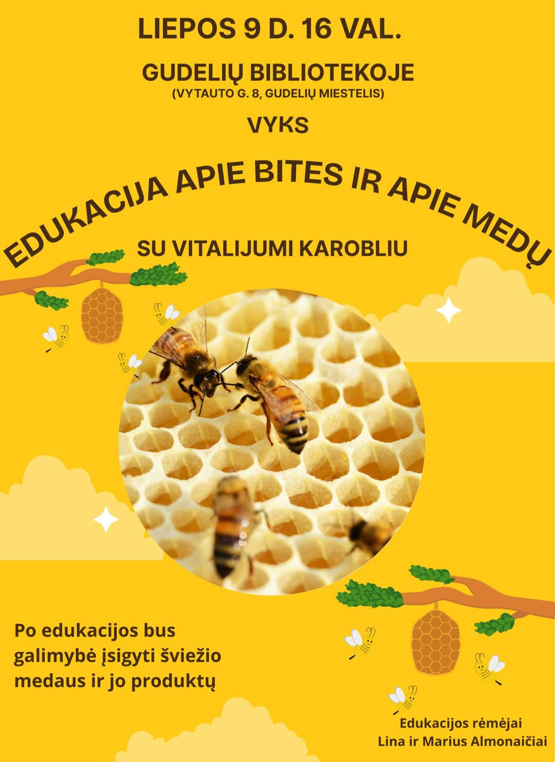 Edukacija apie bites ir medų su Vitalijumi Karobliu