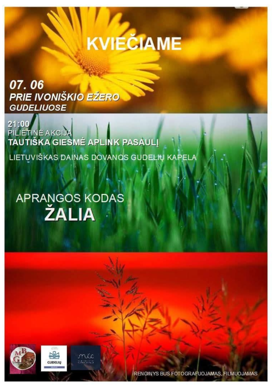 Tautiška giesmė Gudelių miestelyje 2025